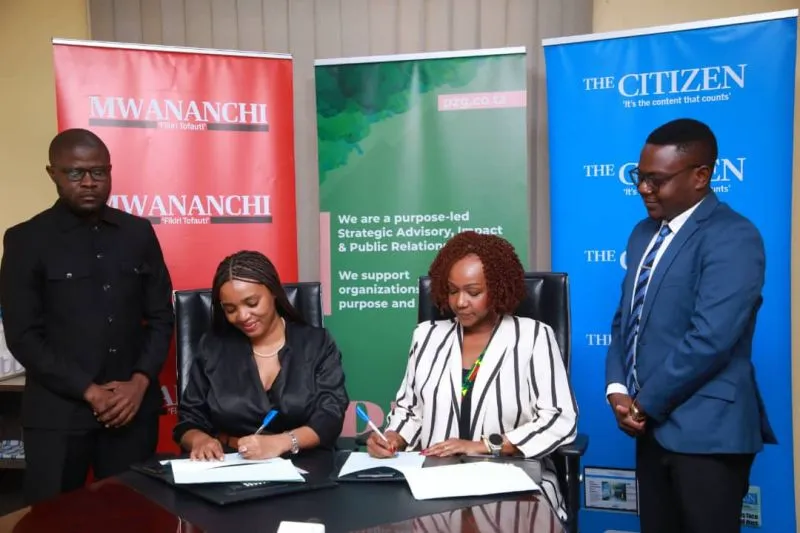 Rosalynn and Prudence signing the MCL-PZG MOU with colleagues